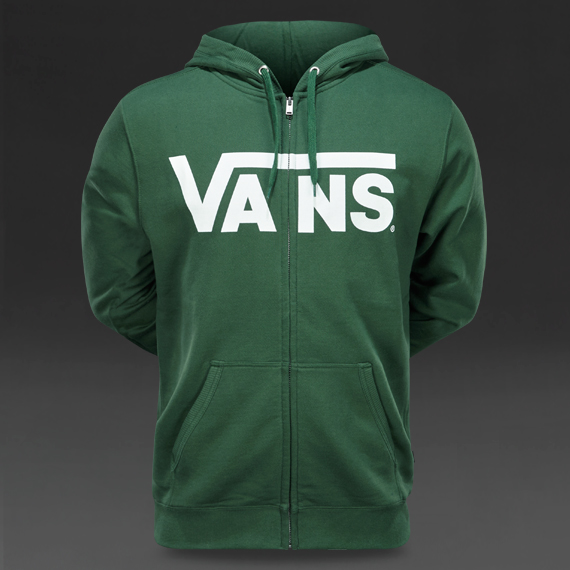 Vans Classic Zip Hoodie Trekking Green / White for Men